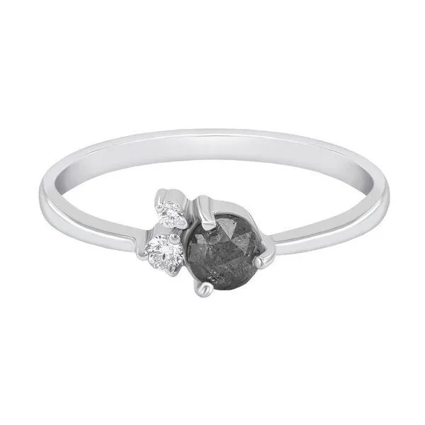 Eppi Eppi Zarter Ring mit Salt and Pepper Diamant Adnan, Weiss, – Produktbild 1 von 4
