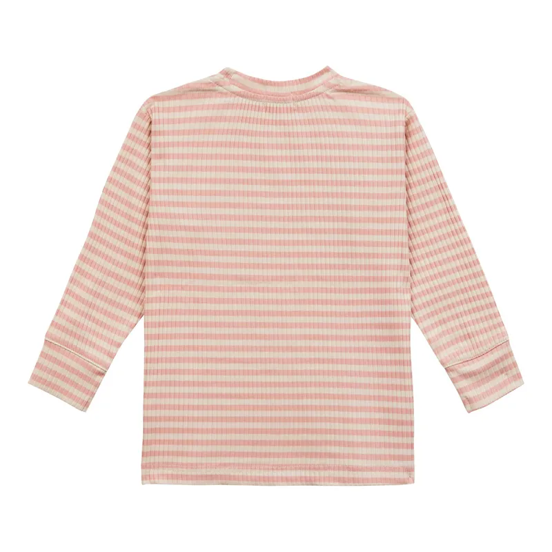 Lässig Lässig Shirt langarm Rippqualität Ringel Kirschen Little Gang, Rosa | natur | mehrfarbig, – Produktbild 1 von 3