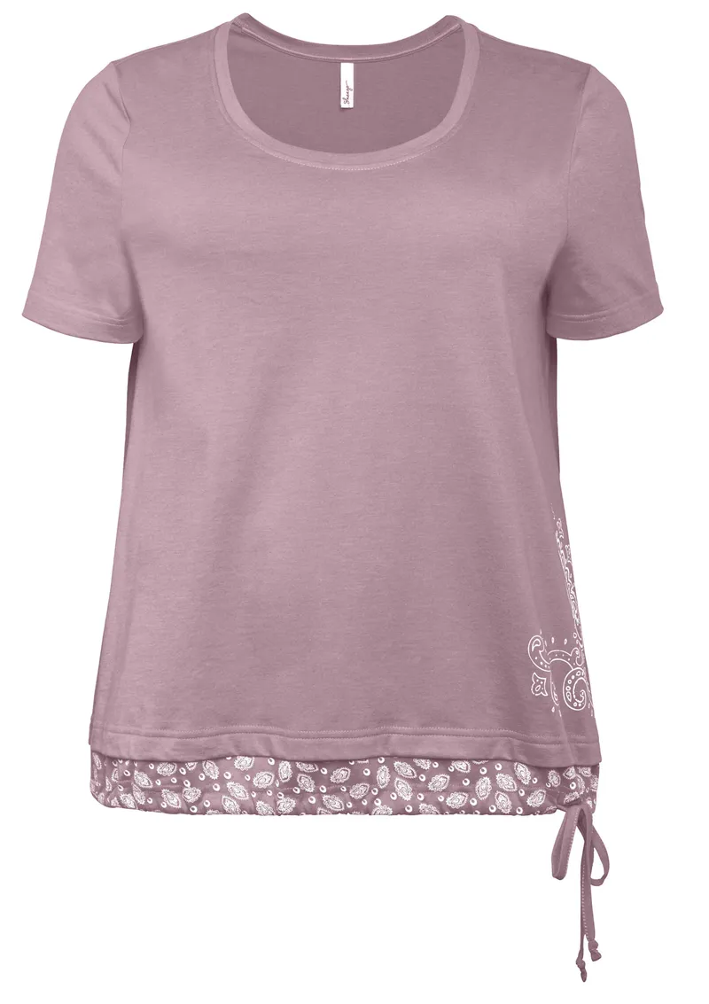 sheego Kurzarmshirt malve, Malve, – Produktbild 1 von 2