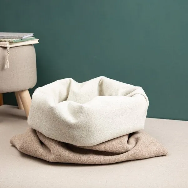 nahtur-design nahtur-design Kuschelsack für Hunde | 100% Schurwolle | Wechselbares Inlay, Beige, – Produktbild 3 von 4