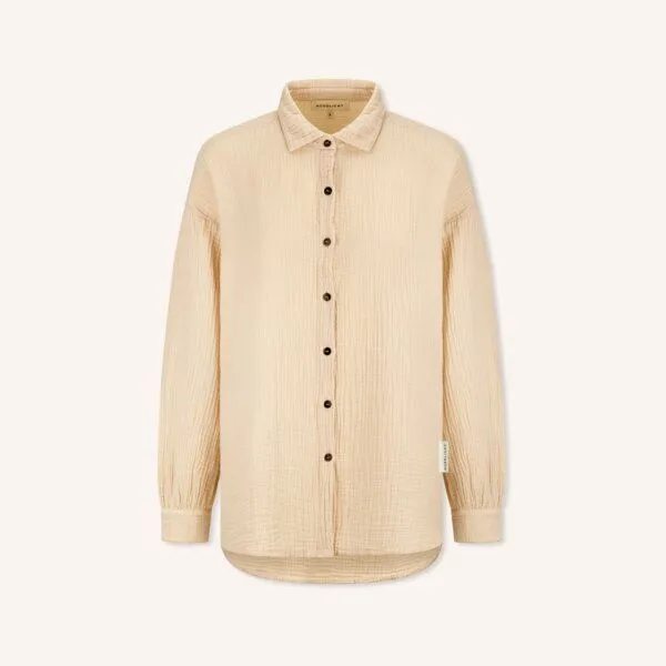 NORDLICHT NORDLICHT Oversize Musselin Bluse Falla aus 100% Bio-Baumwolle, Natur, – Produktbild 2 von 4