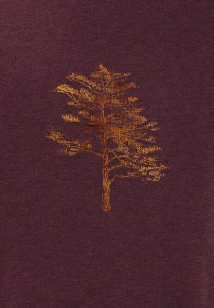Kultgut Kultgut Biofair- Artdesign Klassik Shirt / Little Tree in Woodoptik, Burgund, – Produktbild 1 von 4