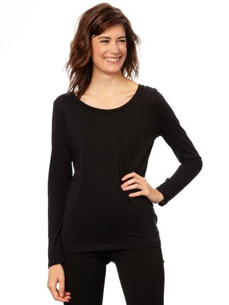 FellHerz FellHerz Damen Longsleeve, Schwarz, – Produktbild 3 von 5
