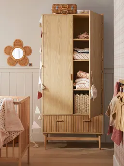 Vertbaudet Vertbaudet Kleiderschrank mit 2 Türen und 1 Schublade KOPENHAGEN Kinderzimmer – Produktbild 1 von 1