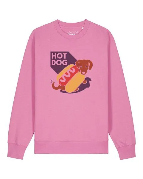 watapparel watapparel Sweatshirt Unisex Hot Dog, Bubble pink, – Produktbild 1 von 2