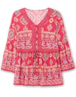sheego by Joe Browns Longbluse rot-gemustert – Produktbild 1 von 1