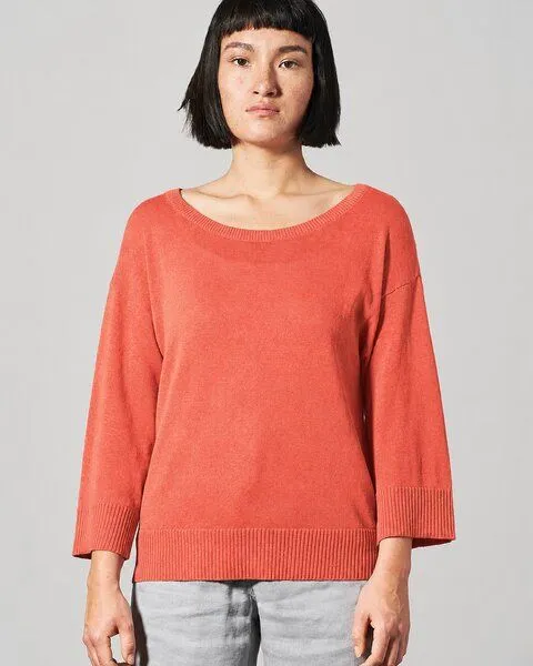 HempAge HempAge Leichter Pullover Hanf/Biobaumwolle, Crab (orange), – Produktbild 2 von 4