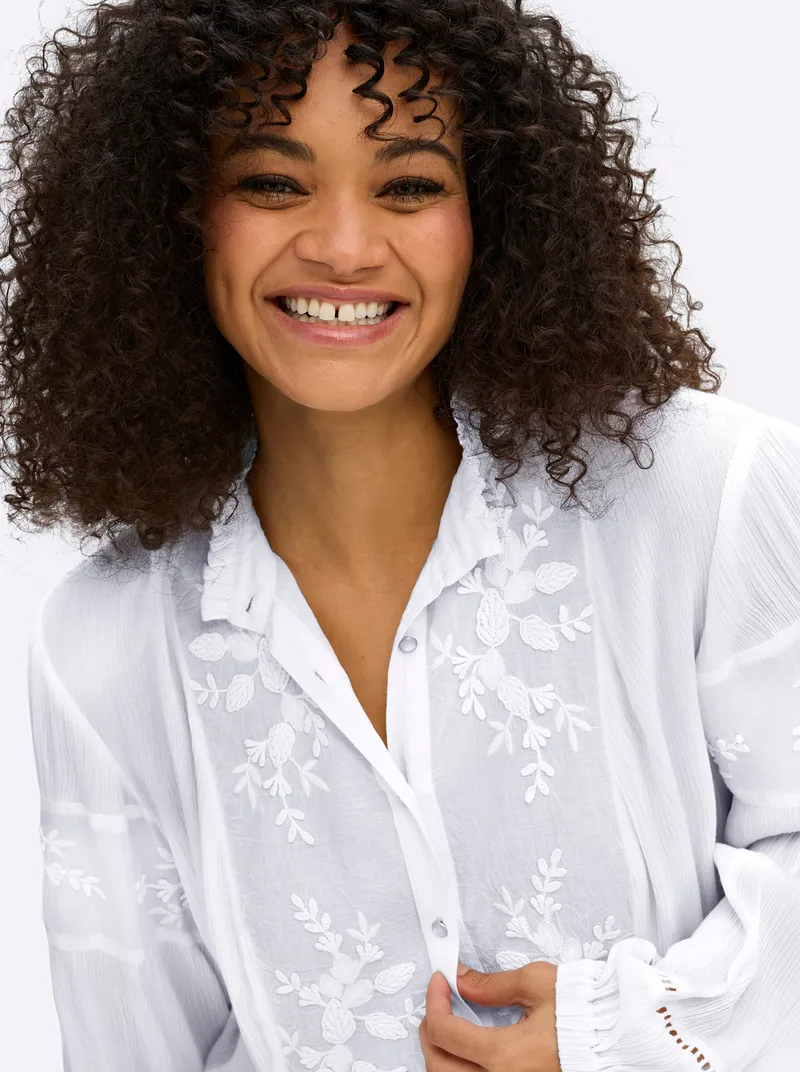 sheego by Joe Browns Bluse mit Stehkragen, Weiß, – Produktbild 2 von 2