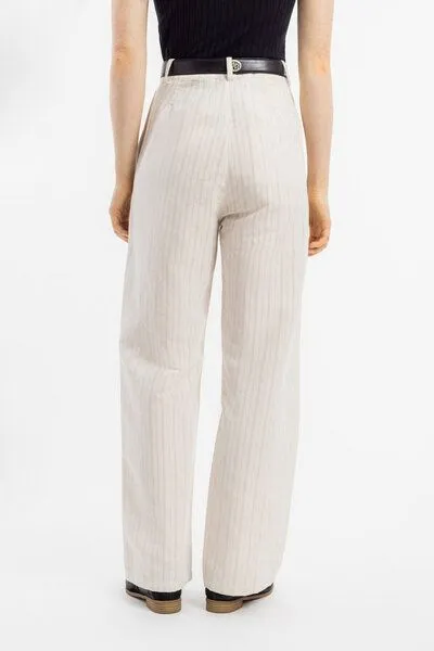 Rotholz Rotholz High Waist Hose Leinen Mix, Creme, – Produktbild 3 von 4