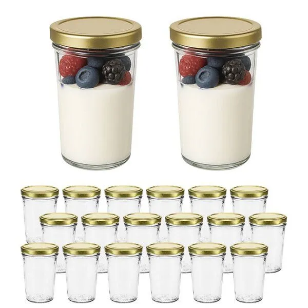 mikken mikken 20 Dessertgläser 150 ml – Einmachgläser mit Schraubdeckel, Gold, – Produktbild 1 von 3