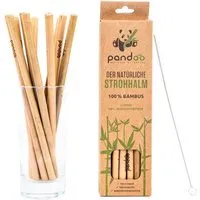 pandoo pandoo 12er-Packung Strohhalme aus 100% Bambus | wiederverwendbare Trinkhalme – Produktbild 1 von 1