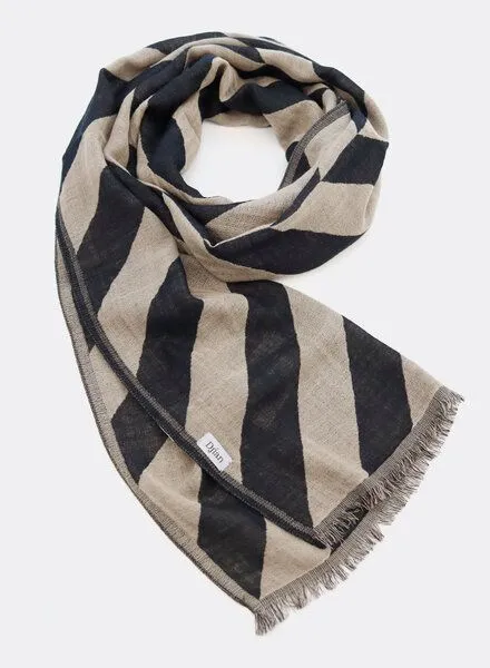 Djian Djian Schal aus Merino-Wolle – BOLD STRIPES – mulesingfrei, Schwarz, – Produktbild 1 von 2