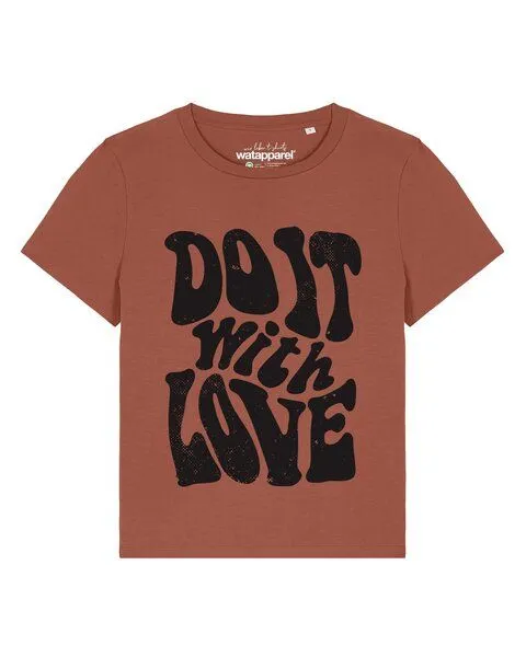 watapparel watapparel T-Shirt Frauen Do it with love, Heritage brown, – Produktbild 1 von 2