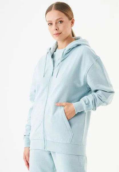 ORGANICATION ORGANICATION ESSENTIALS-JUNDA-Unisex Soft Touch Sweatjacke aus Bio-Baumwolle, Mint blue, – Produktbild 3 von 4