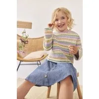 People Wear Organic People Wear Organic Strick-Pullover, hell-bunt geringelt, Bio-Baumwolle – Produktbild 1 von 1