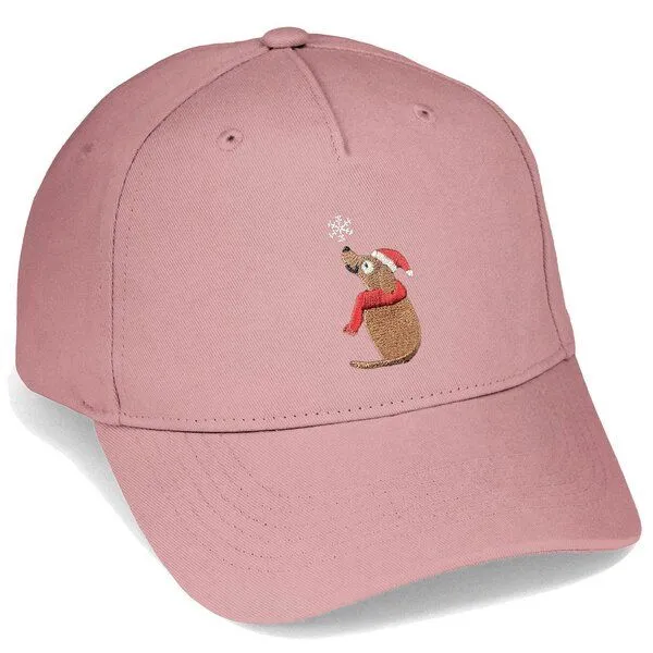 LIGARTI Bestickte Cap – Thomas der Weihnachtshund – LIGARTI Tiermanufaktur, Altrosa, – Produktbild 1 von 4