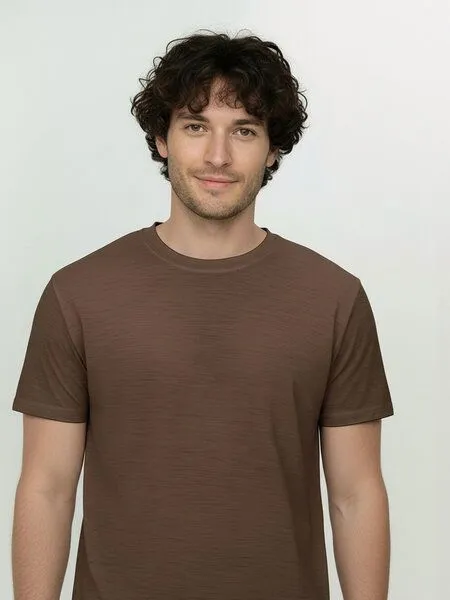 GreenBomb GREENBOMB Basic Loom - Funktionales T-Shirt aus Merino-Wolle / Fair & Vegan, Braun (earth wood), – Produktbild 2 von 4