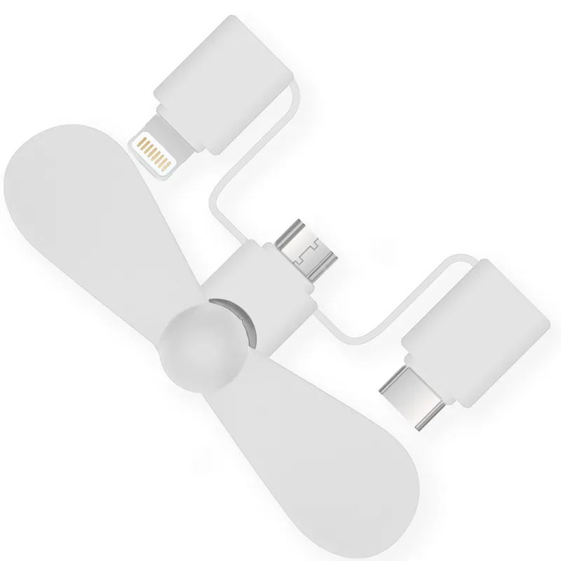 imoshion imoshion 3-in-1 Ventilator für Smartphones Lightning, USB-C & Micro-USB, Weiß, – Produktbild 1 von 1