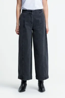Kings Of Indigo Kings of Indigo Damen vegan Hose Leeta Stripe Schwarz Washed – Produktbild 1 von 1