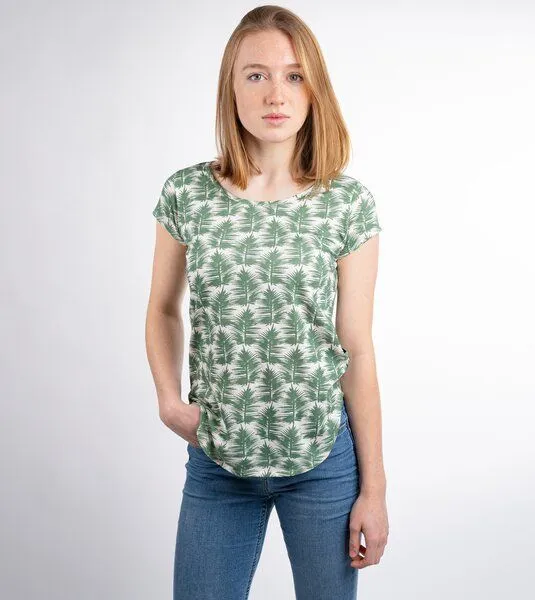 Gary Mash GARY MASH Kurzarmshirt mit Palmenblättern, Grün, – Produktbild 2 von 4