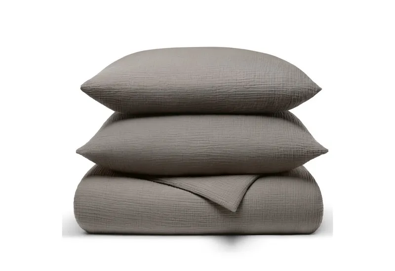 Seralino Bettwäsche aus Musselin (100% Bio Baumwolle) inkl. 80x80 Kissenbezug, blickdicht, besonders weich, bügelfrei, formstabil, verdeckter Reißverschluss, Grün, – Produktbild 1 von 5