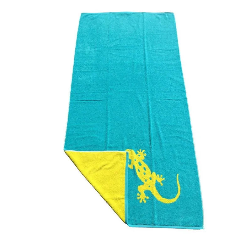 Trend Trend Strandtuch Strandlaken Geco Türkis Lime, Jacquard-Walkfrottee (1-St), Strandtuch, Badetuch, Handtuch, Grün, – Produktbild 2 von 2