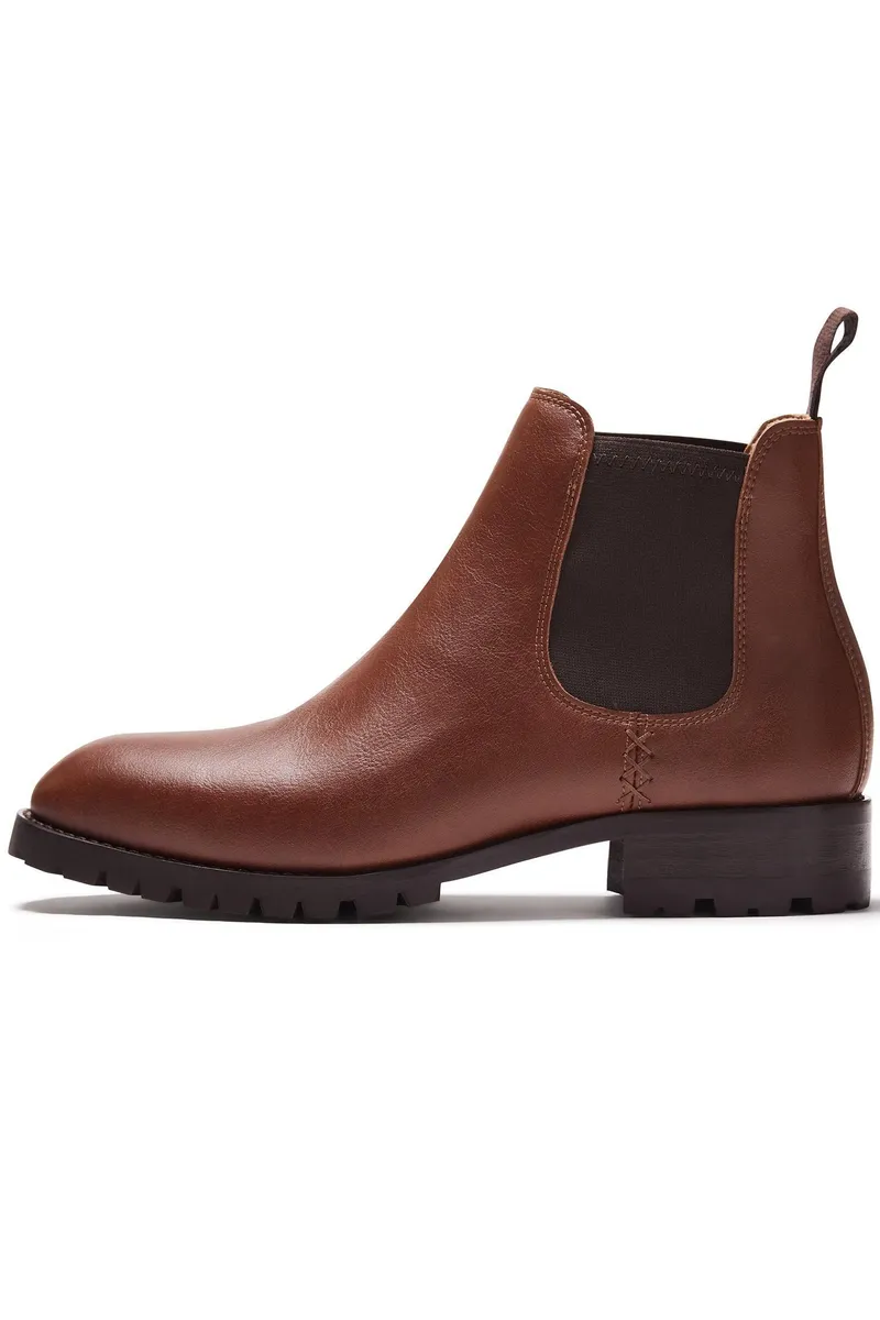 Will's Vegan Store Will's Vegan Store Damen vegan Chelsea-Stiefel Für Damen, Gefüttert, Wasserdicht, Kastanienbraun, Braun, – Produktbild 1 von 2