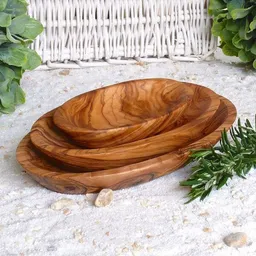 Olivenholz erleben Olivenholz erleben Schälchen oval im 3er Set (klein, mittel, groß) aus Olivenholz – Produktbild 1 von 1