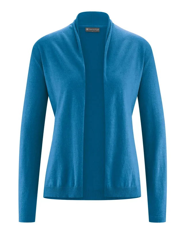 HempAge Hempage Damen vegan Leichte Strickjacke In Meeresblau, Blau, – Produktbild 2 von 2
