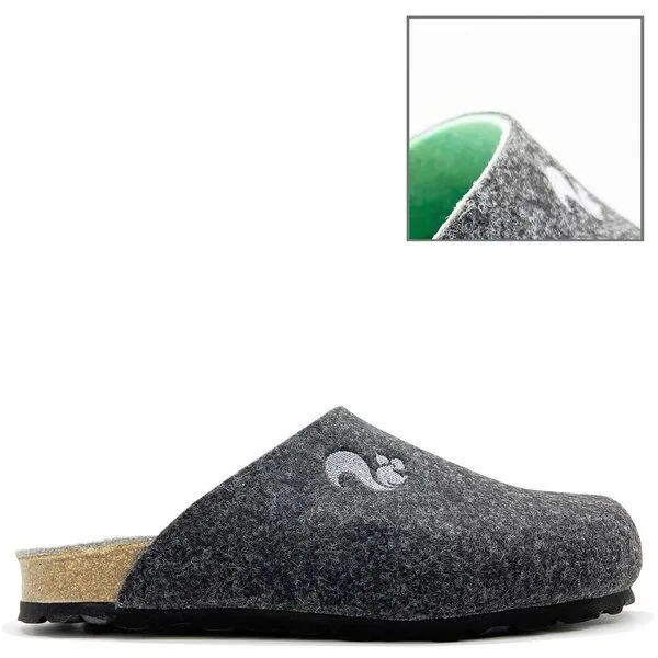thies Veganer Bio Clog "thies ® PET" aus recycelten Flaschen, fair produziert mit Tieffussbett, Anthrazite mint (dunkelgrau), – Produktbild 1 von 4