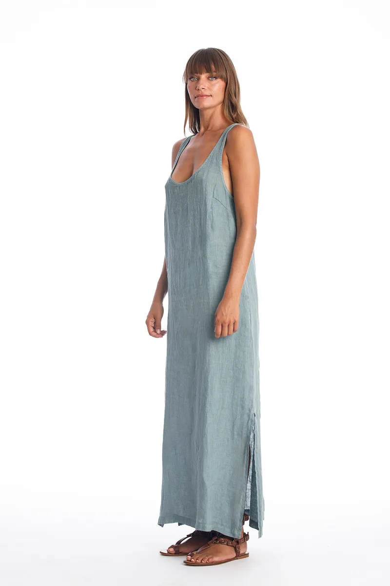 RAVENS VIEW IBIZA RAVENS VIEW IBIZA Damen vegan Leinenkleid Ariana Chinois Grün, Grün, – Produktbild 2 von 2