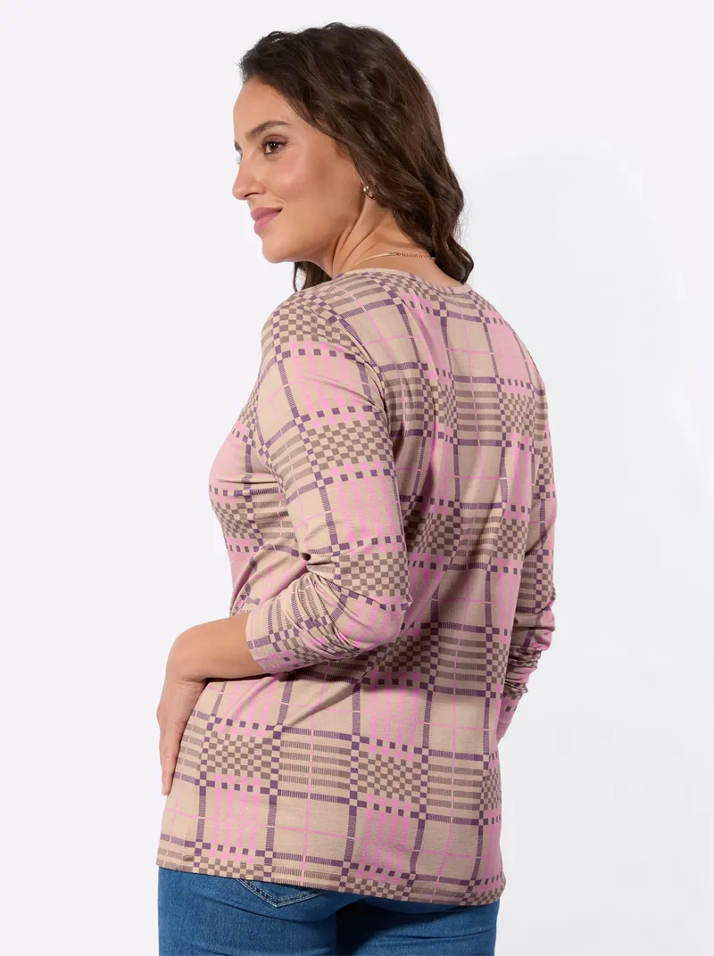 Witt Langarmshirt sesam-orchidee-bedruckt, Sesam-orchidee-bedruckt, – Produktbild 1 von 2