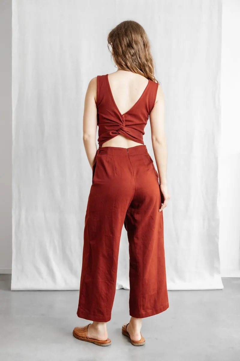 Jyoti - Fair Works Jyoti - Fair Works Damen vegan Jumpsuit Anusha Henna, Dunkelorange, – Produktbild 1 von 2