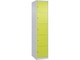 C+P C+P Schließfachschrank Classic PLUS, 5 Fächer, 1850x400x500mm, Lichtgrau/Clowngrün – Produktbild 1 von 1