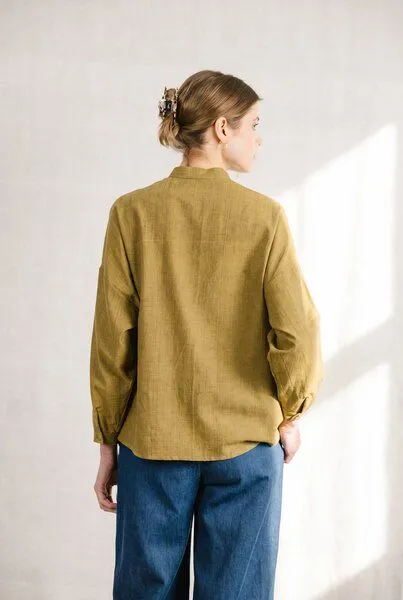 Jyoti - Fair Works Jyoti - Fair Works Baumwoll Bluse Hawali, Dijon, – Produktbild 3 von 4