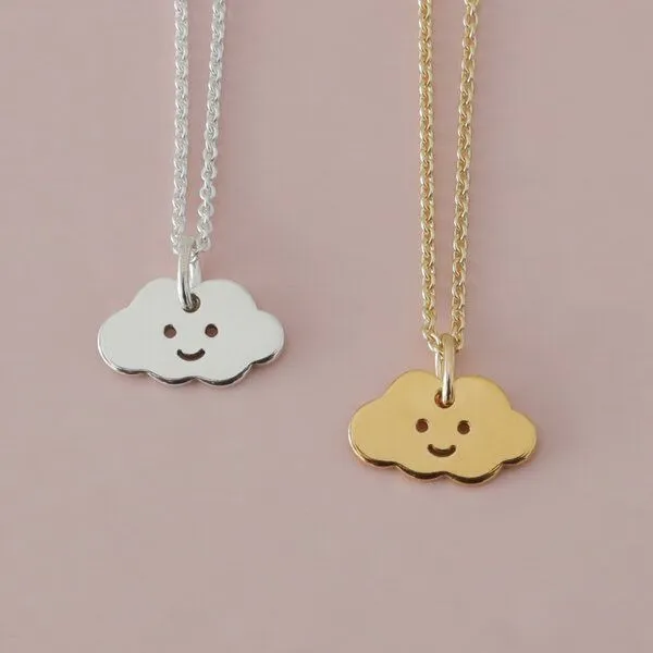 BELLYBIRD Jewellery BELLYBIRD Jewellery Kinderkette - kleine Wolke, Anhänger/ Silber/ Silber vergoldet, Silver, – Produktbild 2 von 4