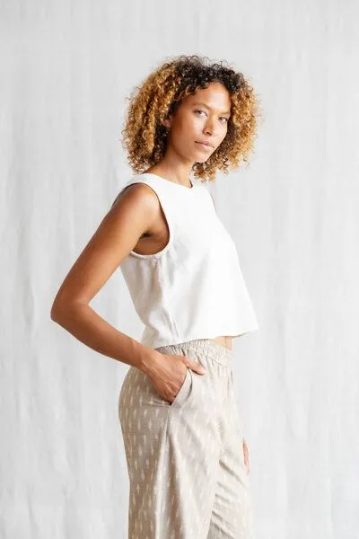 Jyoti - Fair Works Jyoti - Fair Works Peace-Silk Top Kiran, Cremeweiß, – Produktbild 1 von 4