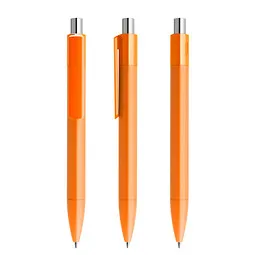 prodir prodir® Druckkugelschreiber DS4 PMM Push, blaue Mine, orange/silber poliert – Produktbild 1 von 1