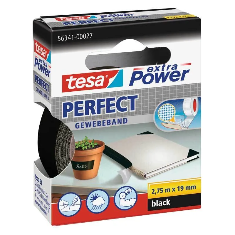 Tesa Tesa Gewebeband 2,75m x 19mm schwarz – Produktbild 3 von 6