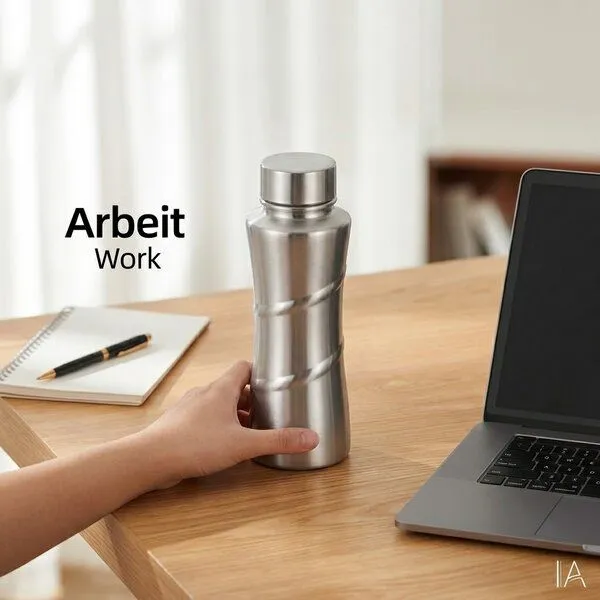 eTHikǝ eTHikǝ Edelstahl Isolierflasche geschwungen – Auslaufsicher & Nachhaltig (750ml) / Ergonomic Stainless Steel Water Bottle – Leak-Proof & Eco-Friendly – Produktbild 4 von 4