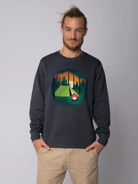 watapparel watapparel Sweatshirt Unisex Zelten, India ink grey, – Produktbild 2 von 4