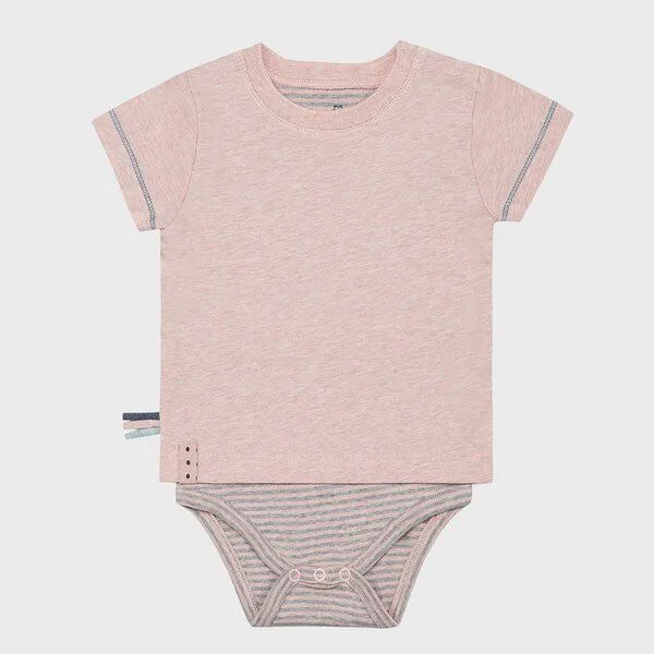 OrganicEra Baby S/S T-shirt Body 'OrganicEra' aus Bio-Baumwolle, Rose, – Produktbild 3 von 4