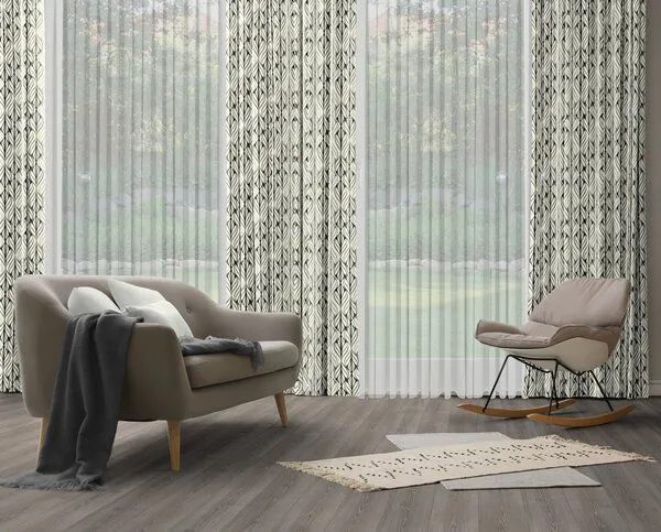 Nature by Adam Nature by Adam Vorhang aus Leinen und Bio-Baumwolle - Made in Germany - Wave, Natur-schwarz, – Produktbild 6 von 8