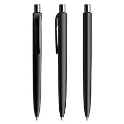 prodir prodir® Druckkugelschreiber DS8 PMM Push, blaue Mine, schwarz/silber poliert – Produktbild 1 von 1