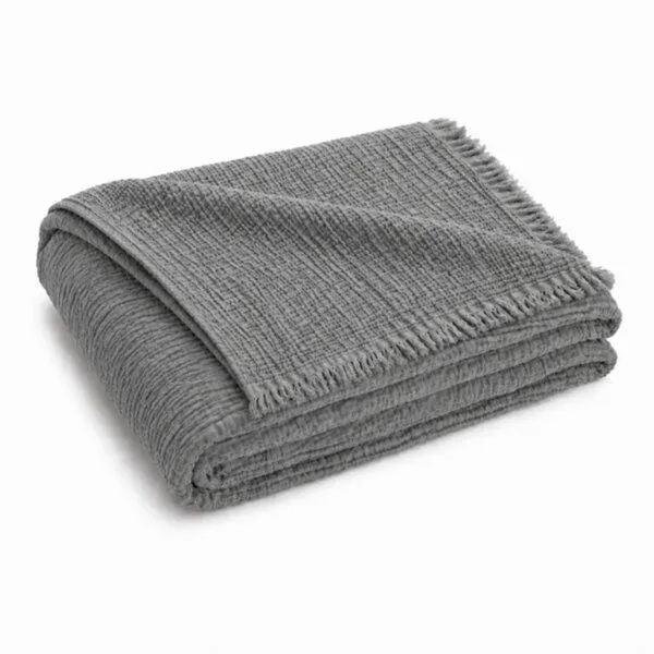 Sandiik Sandiik Musselin Wohndecke „Classic“ – Purer Komfort aus Bio-Baumwolle, Grau, – Produktbild 1 von 3