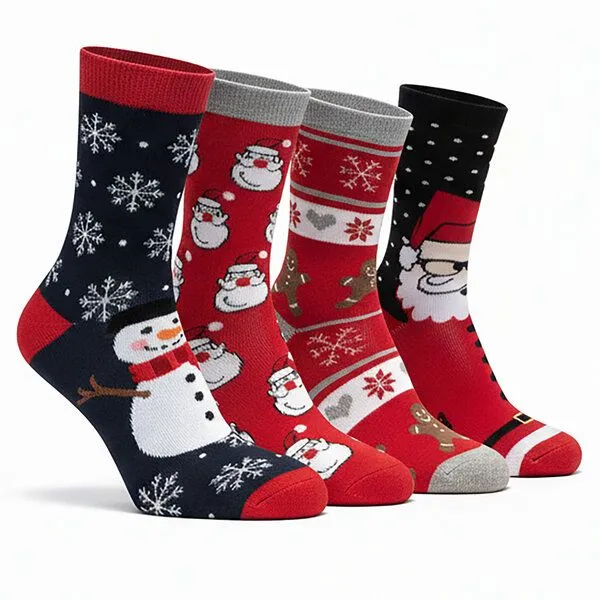 Opi and Max Opi and Max 4er-Pack Weihnachts-Socken aus Bio-Baumwolle (90% GOTS-zertifiziert) Opi & Max, Xmas, – Produktbild 1 von 4