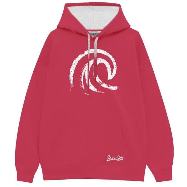 Lexi&Bö Lexi&Bö Wave Oversized Hoodie Damen, Rot, – Produktbild 1 von 2