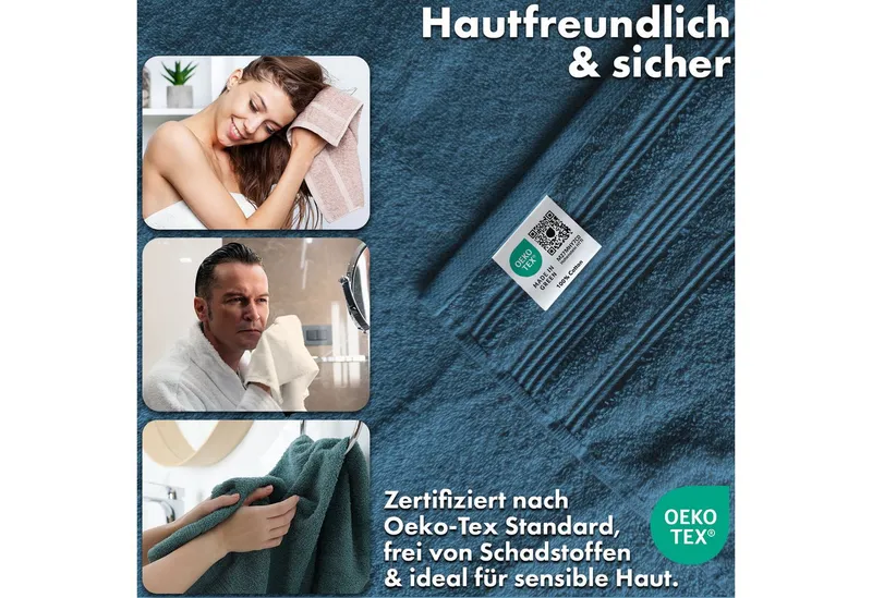Karat Handtuch Bay, Sanft, saugstark und vielseitig nutzbar, Hochwertige Baumwolle in verschiedenen Größen und Farben, Türkis, – Produktbild 3 von 5