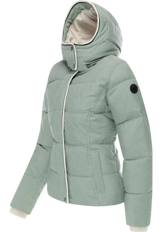 ragwear ragwear Winterjacke Gleama Melange YOUMODO Wasserdichte Steppjacke mit abnehmbarer Kapuze, Grau|grün, – Produktbild 3 von 5