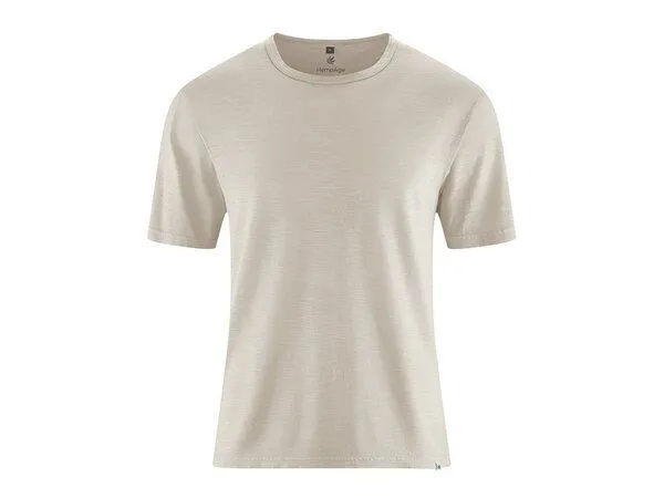HempAge HempAge Slub Jersey T-Shirt Herren Hanf/Biobaumwolle, Distel(beige), – Produktbild 2 von 4